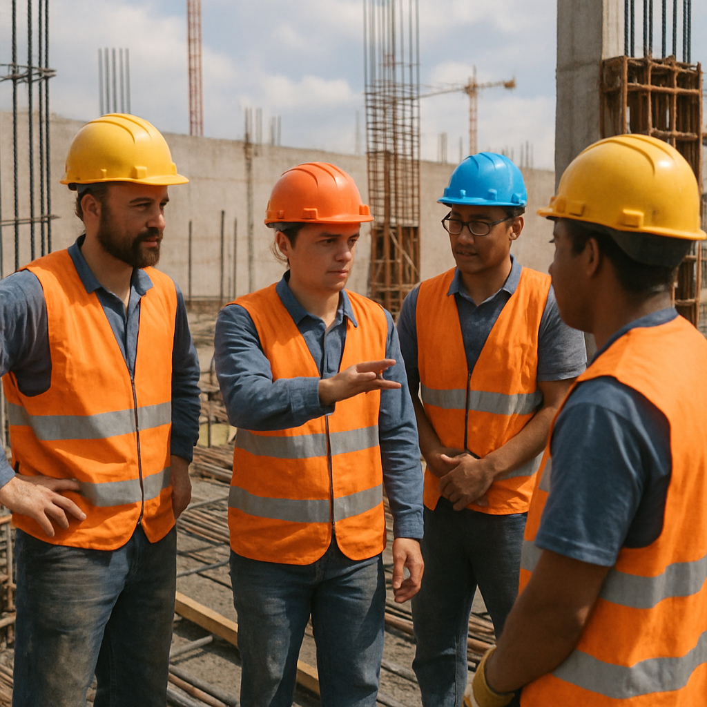 Construction workers on site