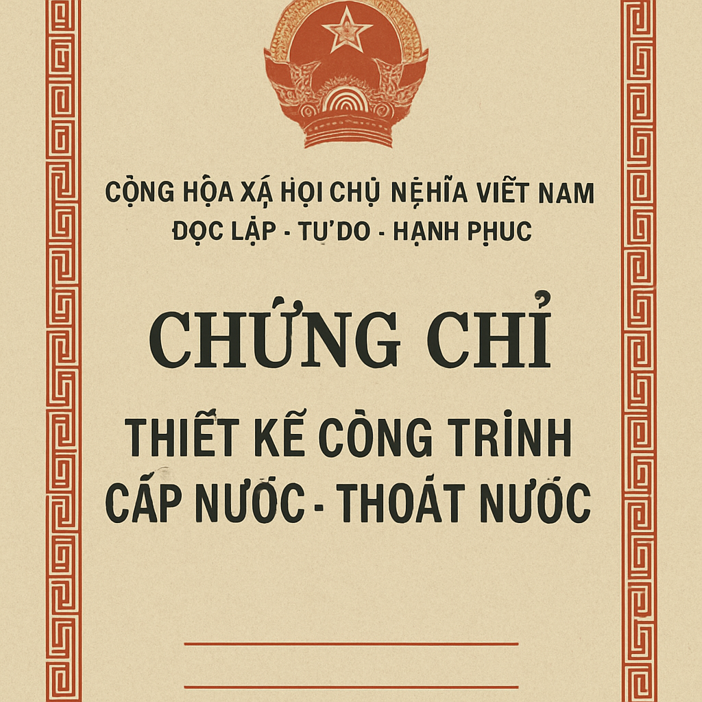 Chứng chỉ thiết kế công trình cấp nước thoát nước