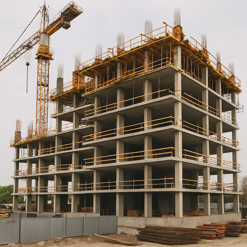 Hình ảnh một công trình xây dựng hiện đại