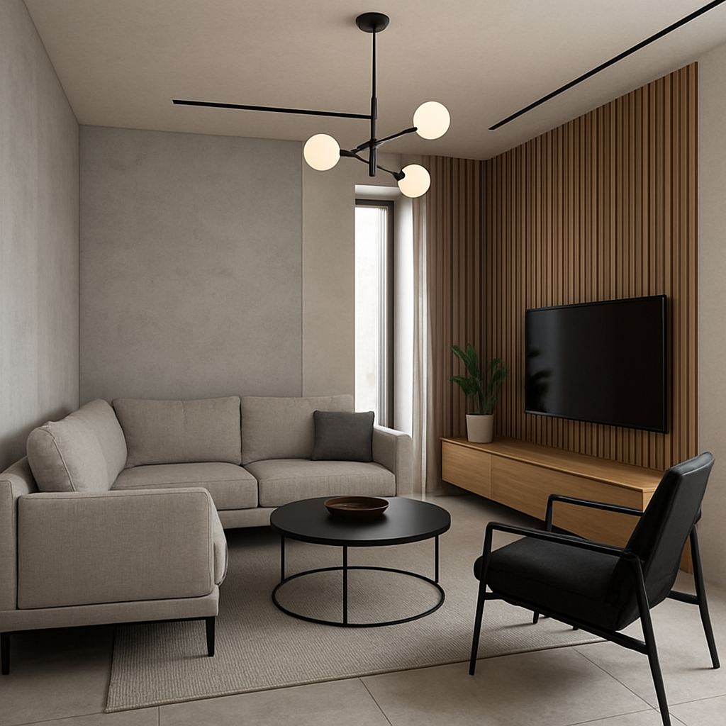 Interior design with modern materials