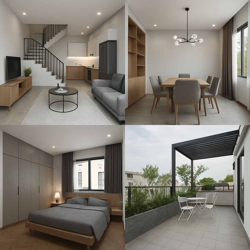 Thiết kế nội thất nhà 4 tầng