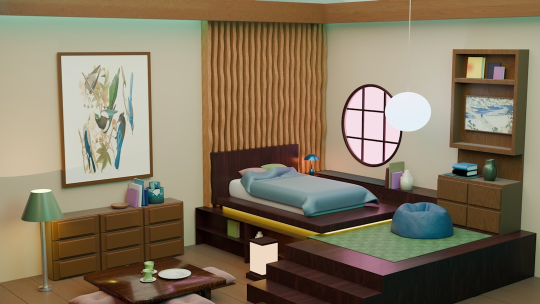 Bố trí nội thất phòng ngủ cho mẫu nhà 2 tầng 4x20m