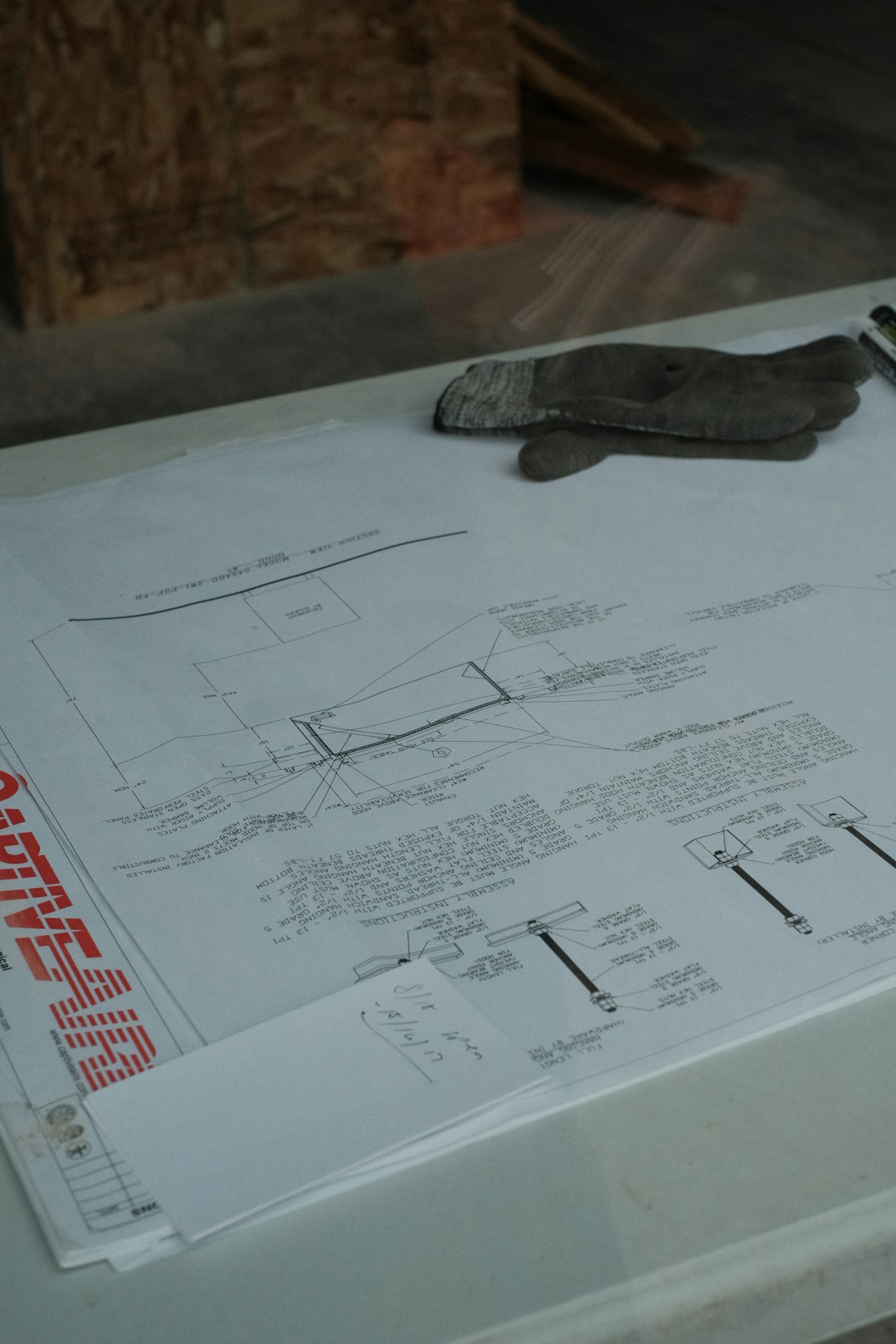 Blueprints and construction tools