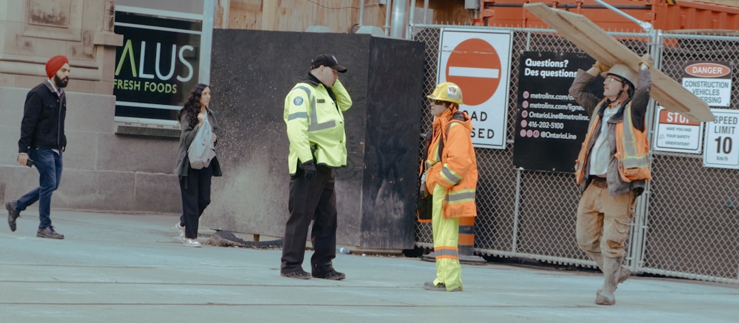 Workers on construction site