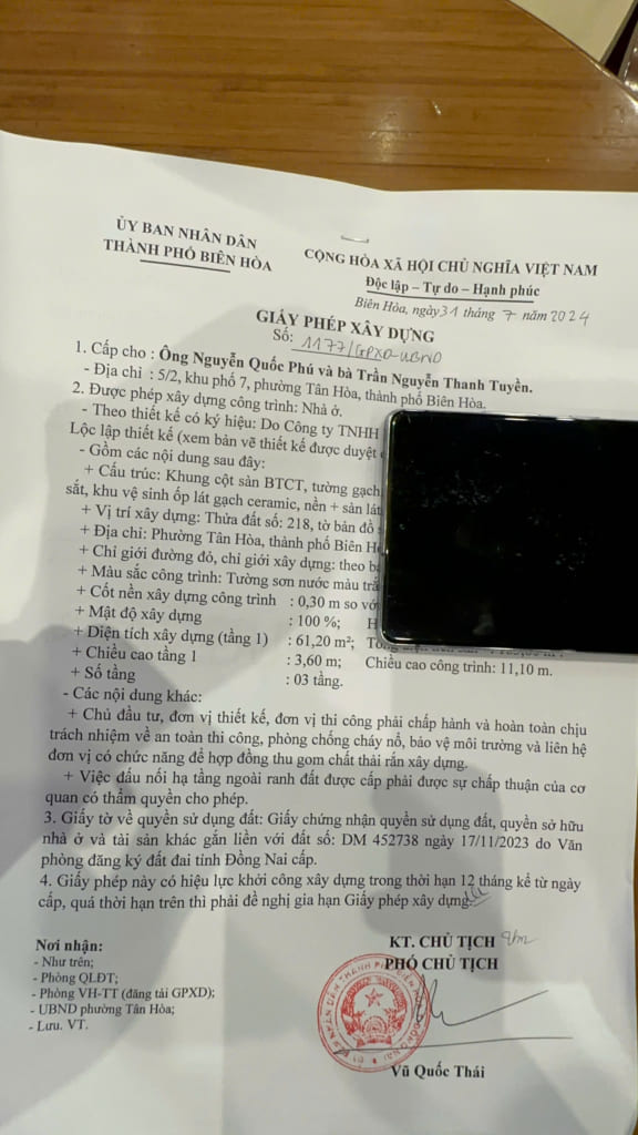 Báo Giá Xin Phép Xây Dựng Phường Tam Hiệp Biên Hòa