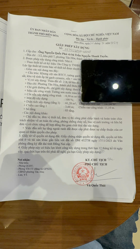 Xin GPXD Hố Nai Biên Hòa