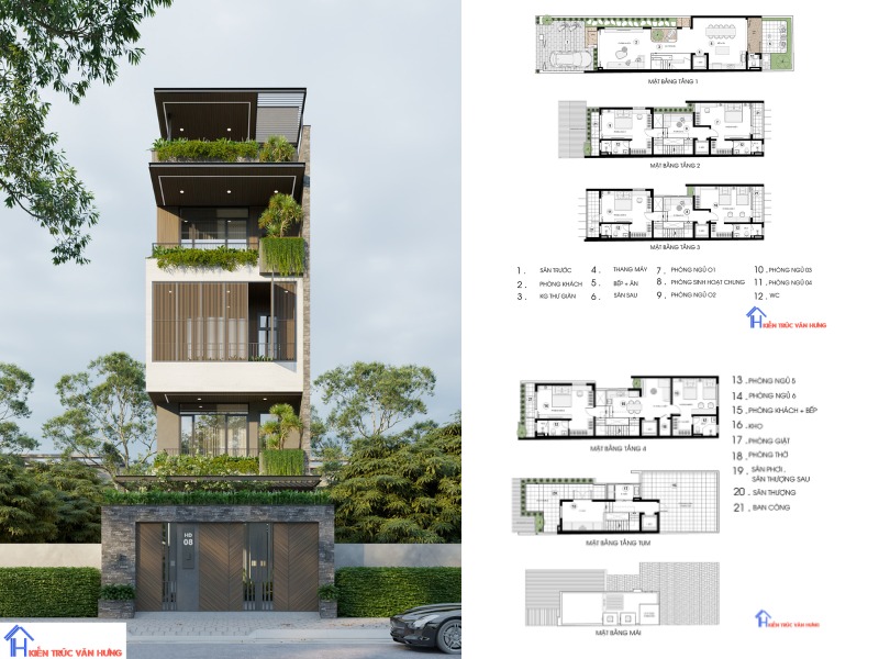 Mẫu nhà 4 tầng hiện đại, sang trọng