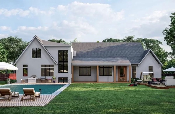 Mẫu biệt thự vườn 1 tầng đẹp hiện đại mang phong cách Mỹ