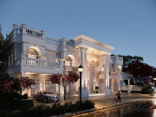 Mẫu 2: Biệt thự Trung Quốc đẹp 2 tầng, kiến trúc hài hòa và đầy đẳng cấp