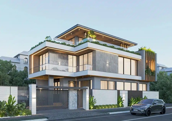 Mẫu biệt thự 3 tầng 4 phòng ngủ được thiết kế tối ưu ánh sáng và thông gió tự nhiên