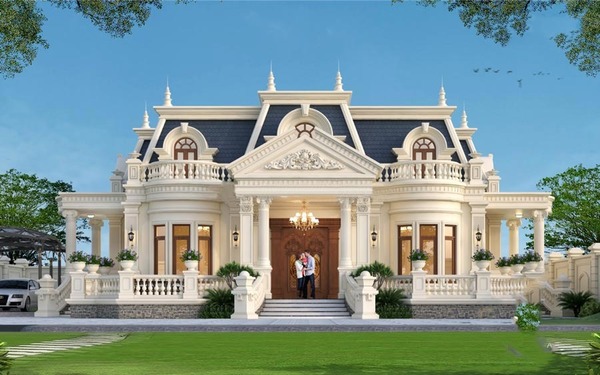 Mẫu biệt thự vườn 1 tầng tân cổ điển sang trọng và tinh tế
