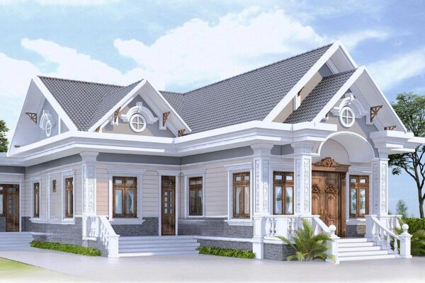 Mẫu 1: Biệt thự 1 tầng mái thái 3 phòng ngủ phù hợp gia đình trẻ