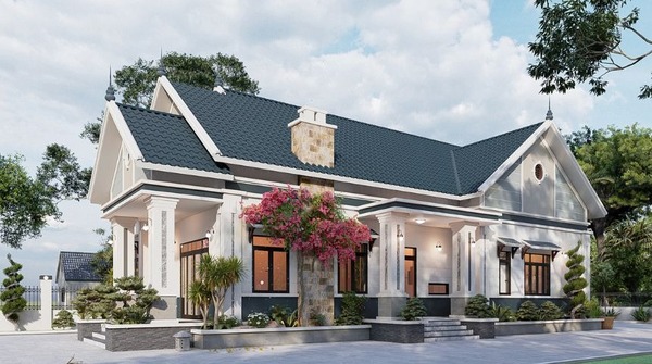 Biệt thự vườn 1 tầng mái Thái kết hợp sân vườn xanh được ưa chuộng