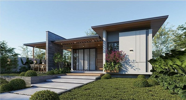 Mẫu 2: Biệt thự 1 tầng gọn gàng, tinh tế