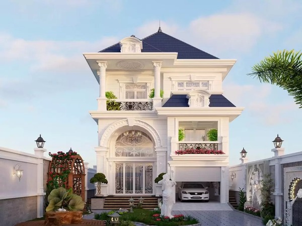 Thiết kế mái Nhật độ dốc vừa phải, hài hòa tổng thể ngoại thất