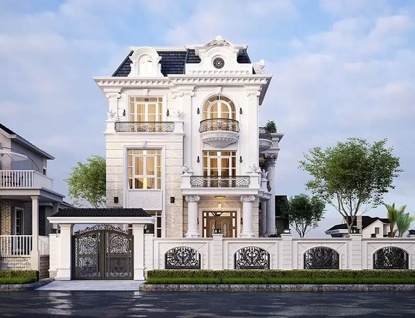Biệt thự tân cổ điển 3 tầng kiểu Pháp là dòng kiến trúc mang phong cách châu Âu