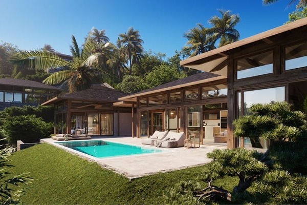 Mẫu biệt thự 1 tầng kiểu Villa nghỉ dưỡng có hồ bơi, vườn rộng