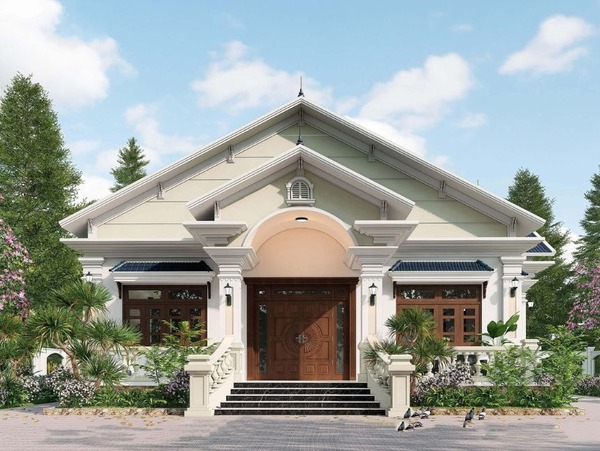 Mẫu biệt thự 1 tầng có gác lửng đang rất được ưa chuộng