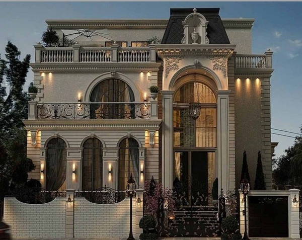 Mẫu biệt thự phố tân cổ điển 3 tầng kiểu Pháp