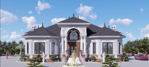 Mẫu biệt thự 1 tầng có tầng hầm đẹp lung linh