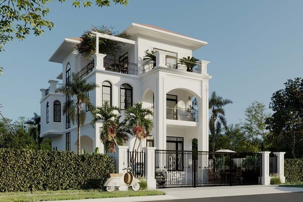 Lưu ý về vị trí và diện tích xây dựng biệt thự tân cổ điển 3 tầng kiểu Pháp