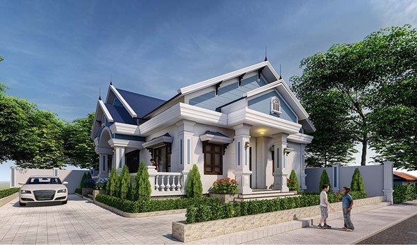 Mẫu biệt thự 1 tầng 2 phòng ngủ cho gia đình ít thành viên