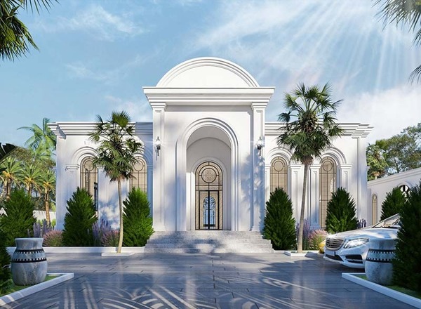 Mẫu biệt thự 1 tầng mái vòm sang trọng