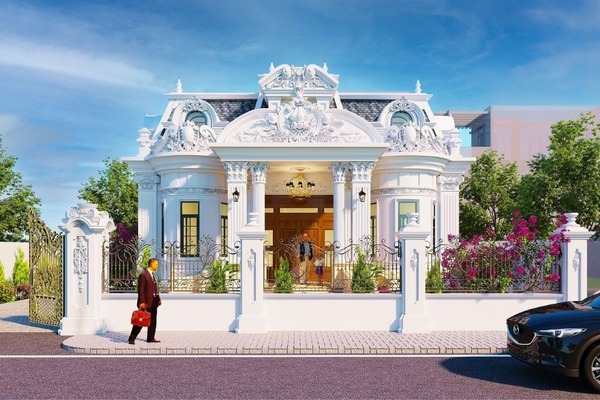 Mẫu biệt thự 1 tầng 2 mặt tiền thông gió