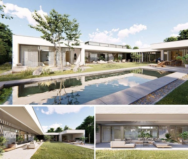 Mẫu biệt thự vườn 1 tầng phong cách hiện đại tối giản