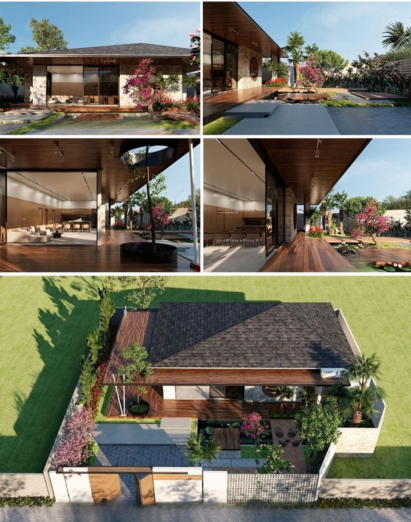 Biệt thự nhà vườn 1 tầng 3 phòng ngủ đầy đủ tiện nghi