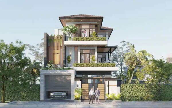 Mẫu 1: Biệt thự mái Nhật hiện đại với bố cục hài hòa và đường nét tinh gọn