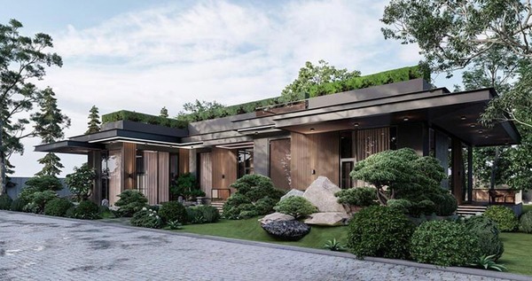 Mẫu nhà biệt thự vườn 1 tầng đẹp không gian mở