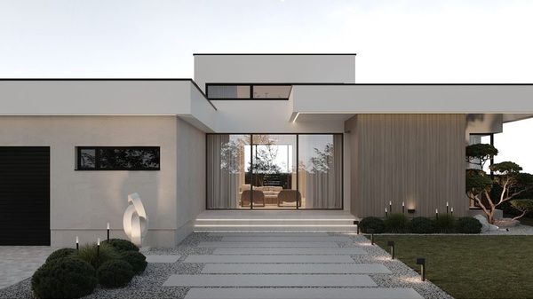 Mẫu thiết kế biệt thự 1 tầng hiện đại mini 3 phòng ngủ