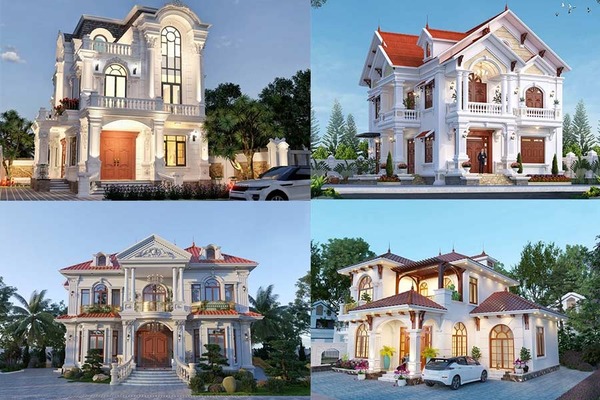 Khám phá hơn 20 mẫu nhà biệt thự 2 tầng tân cổ điển kiểu Pháp sang trọng