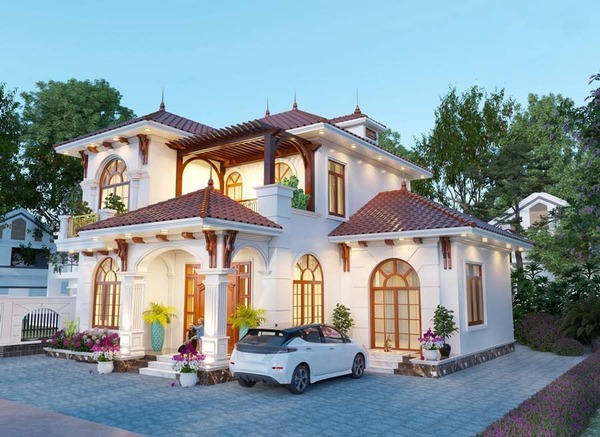 Mẫu biệt thự 2 tầng Pháp diện tích 150m2 tiện nghi