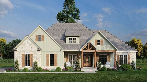 Mẫu 1: Biệt thự 1 tầng mái Nhật kiểu Châu Âu hiện đại, thiết kế thanh lịch