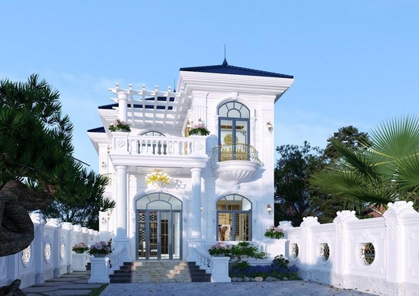Mẫu nhà Pháp 2 tầng 3 phòng ngủ tối ưu công năng