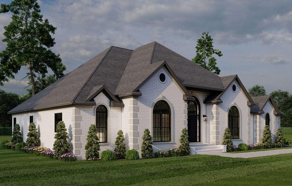 Mẫu 2: Mẫu villa 1 tầng mái Thái phong cách Châu Âu, không gian sống thoáng