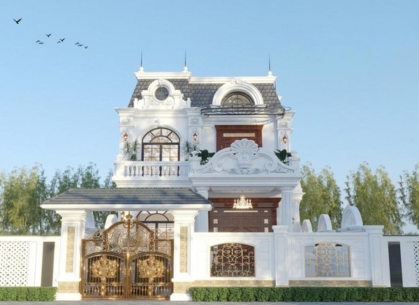 Mẫu biệt thự 2 tầng 4 phòng ngủ gia đình đông người