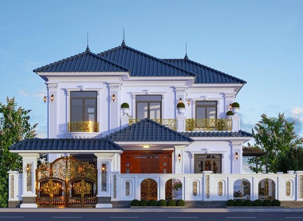 Mẫu nhà Pháp 2 tầng 5 phòng ngủ không gian rộng rãi