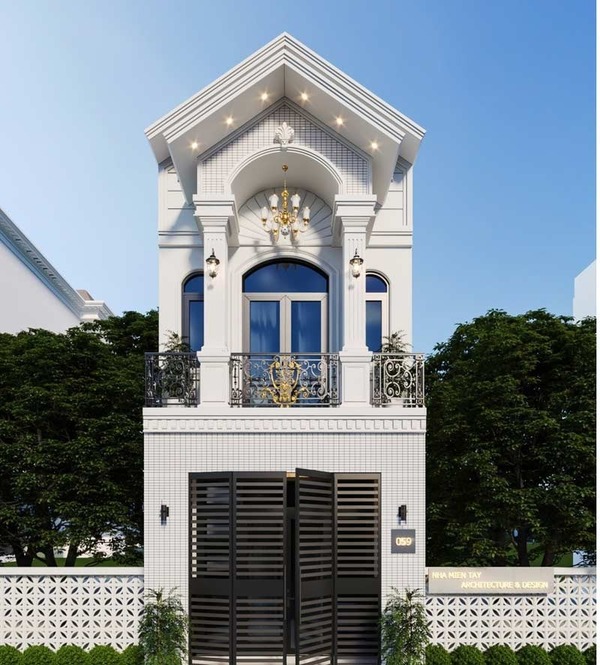 Mẫu nhà phố 2 tầng tân cổ điển mặt tiền sang trọng