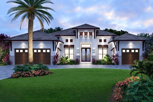 Mẫu 2: Thiết kế biệt thự 1 tầng kiểu Địa Trung Hải, sân vườn xanh, đậm chất châu Âu