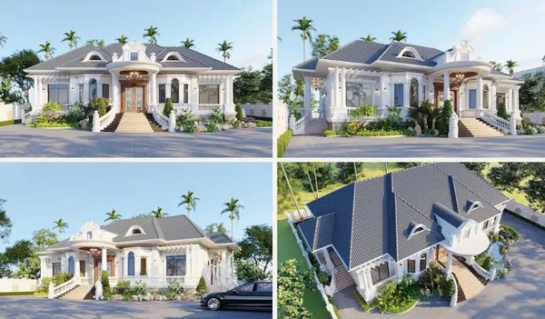 Mẫu biệt thự 1 tầng 5 phòng ngủ cao cấp