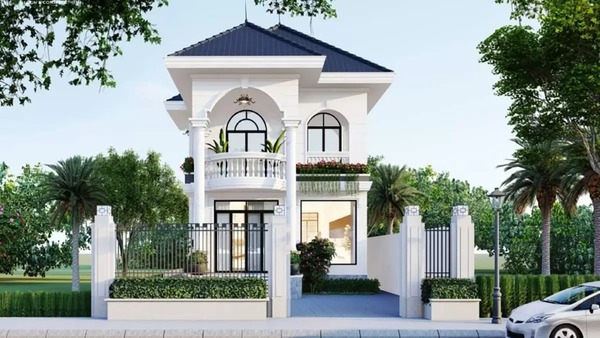 Mẫu 3: Nhà biệt thự mini 2 tầng đẹp, phù hợp gia đình trẻ hiện đại