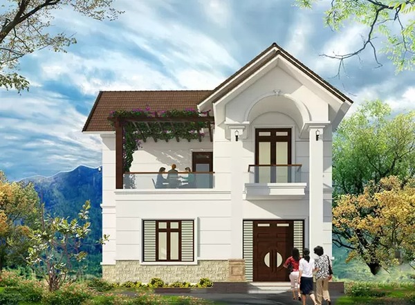 Mẫu 1: Biệt thự 2 tầng 3 phòng ngủ, thiết kế khoa học và tiện nghi