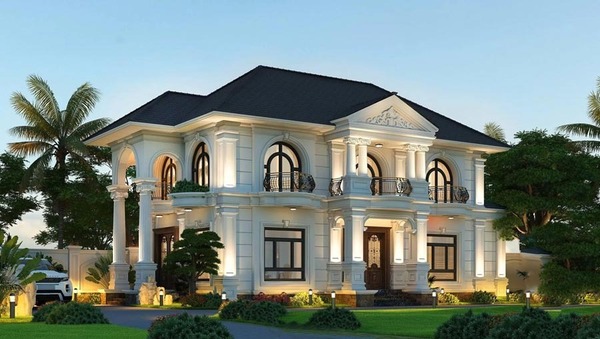 Biệt thự phong cách Pháp 2 tầng mái thái sang trọng
