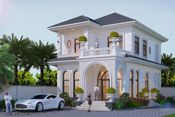 Mẫu 1: Biệt thự 2 tầng diện tích 100m² -150m², thiết kế tối ưu công năng sử dụng