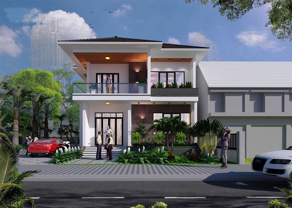 Mẫu 2: Mẫu biệt thự 2 tầng đẹp, phù hợp nhiều phong cách kiến trúc hiện đại