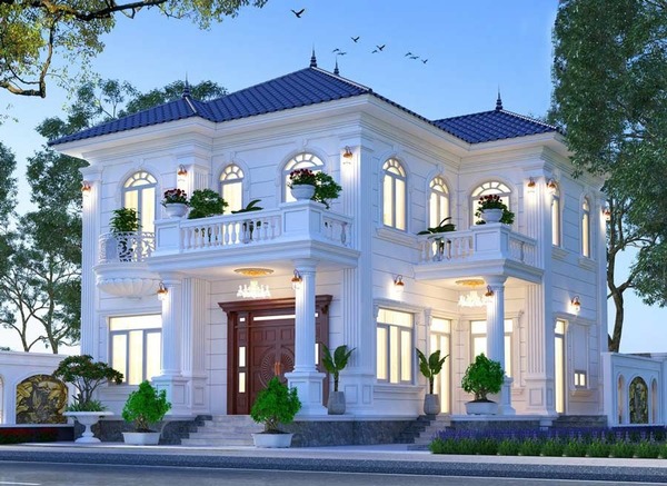 Nhà 2 tầng tân cổ điển mái Nhật hiện đại tinh tế