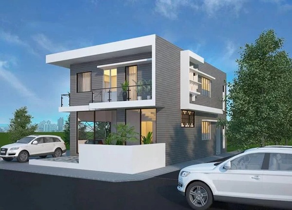 Mẫu 2: Biệt thự 2 tầng mái bằng  phù hợp với gia đình trẻ, yêu thích sự tối giản